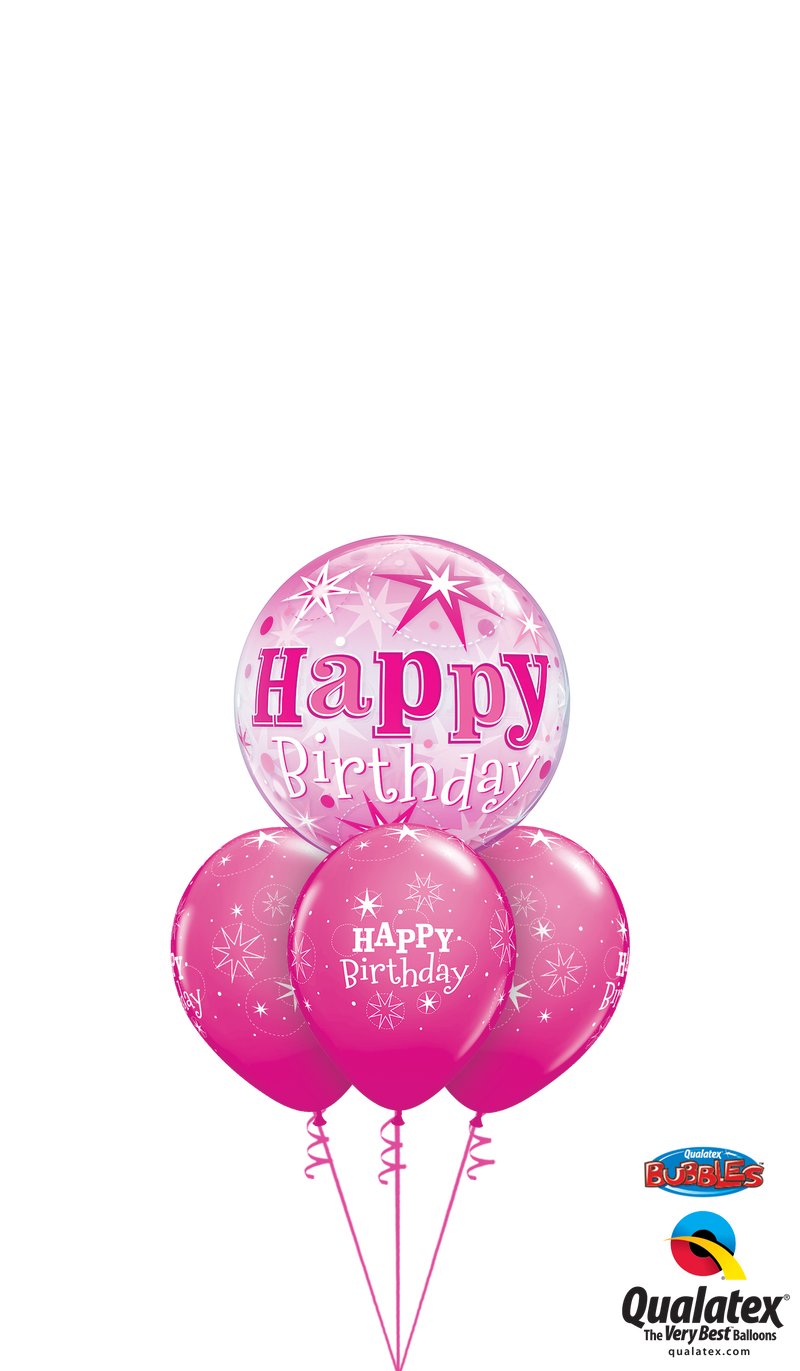 Birthday Pink Sparkle Bubble Layer