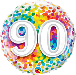 Rainbow Confetti 90 Foil Balloon