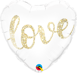 Love Glitter Gold Foil Balloon