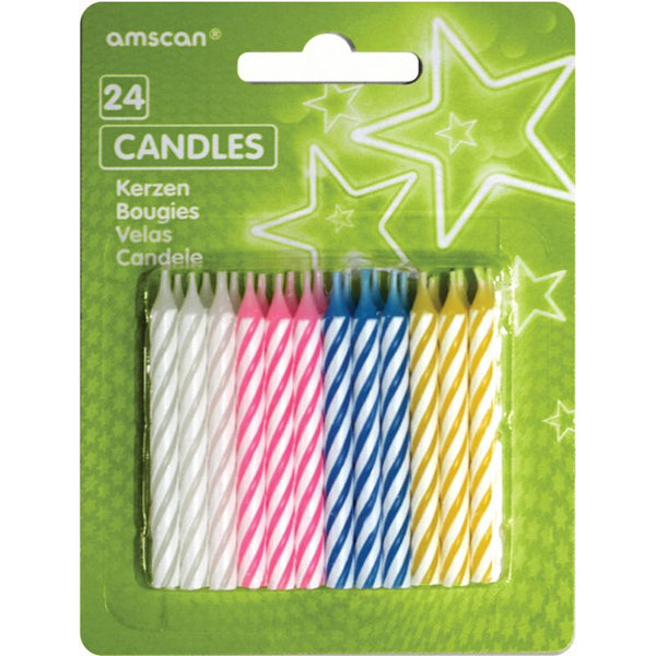 Party Candles Assorted Stripes