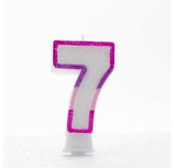 7 Number Shape Candle - Pink