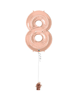 Inflated Jumbo Number 8 Rose Gold