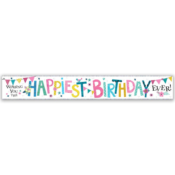Holographic Foil Banner- Happiest Birthday