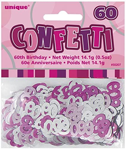 Age 60 Pink Confetti
