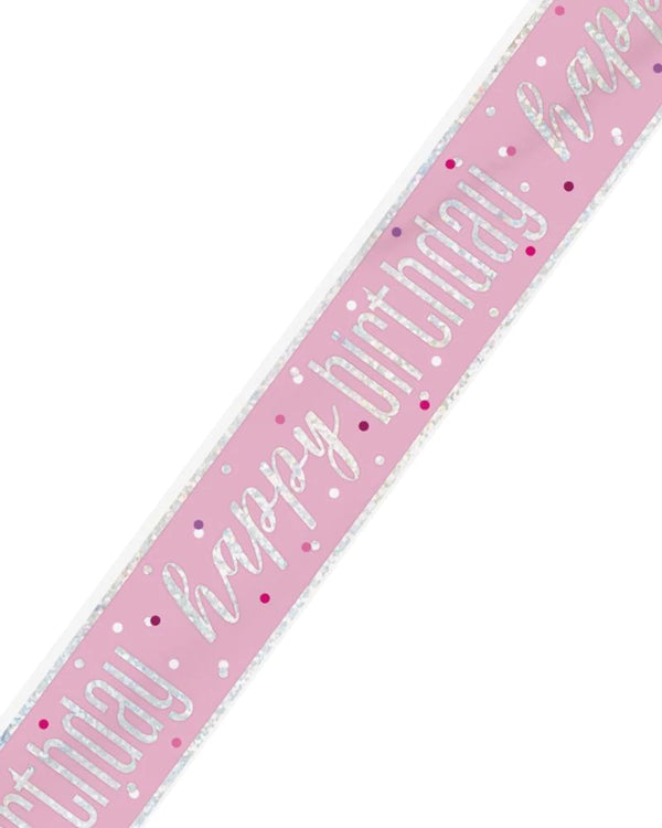 Pink Happy Birthday Banner
