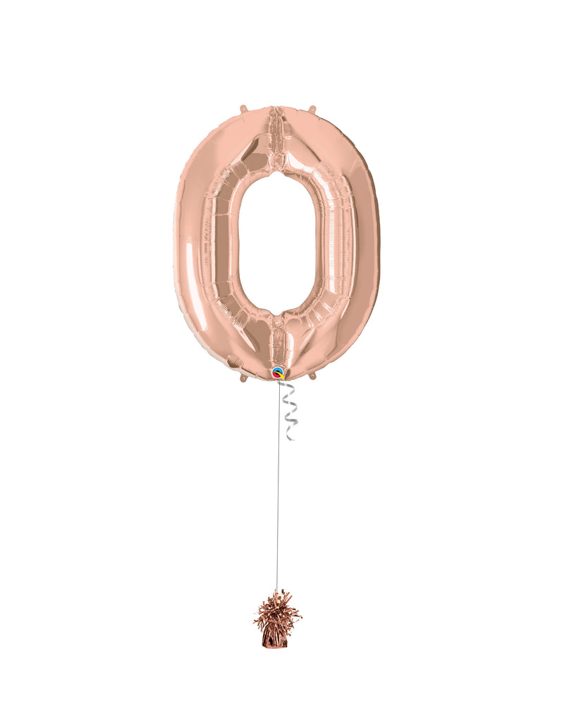 Inflated Jumbo Number 0 Rose Gold
