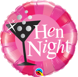 Hen Night Round Pink Foil Balloon