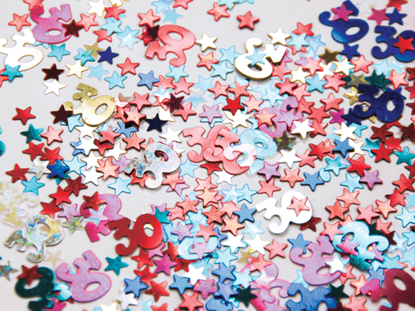 Age 30 Multi-Coloured Confetti