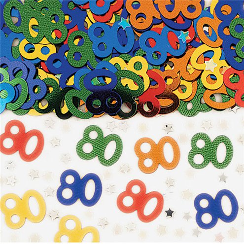 Age 80 Multi-Coloured Confetti