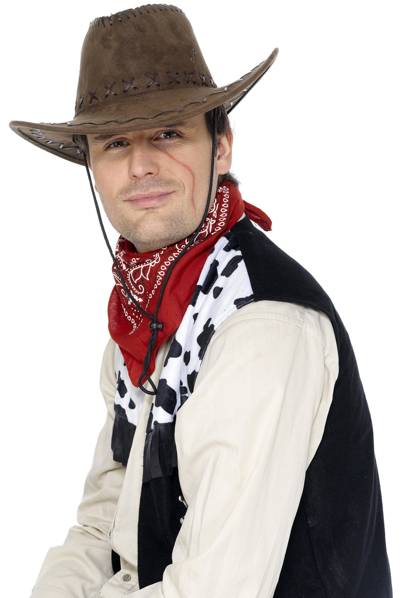 Suede Look Cowboy Hat - Brown