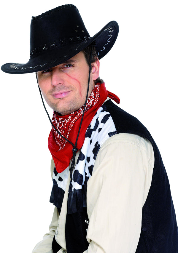 Suede Look Cowboy Hat - Black