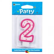 2 Number Shape Candle - Pink
