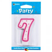7 Number Shape Candle - Pink