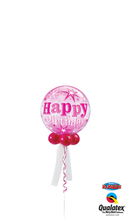 Birthday Pink Sparkle Bubble