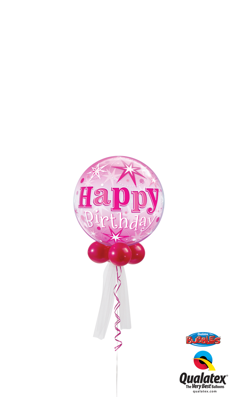 Birthday Pink Sparkle Bubble