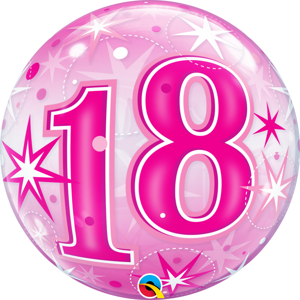 Pink Starburst Sparkle Bubble Balloon 18