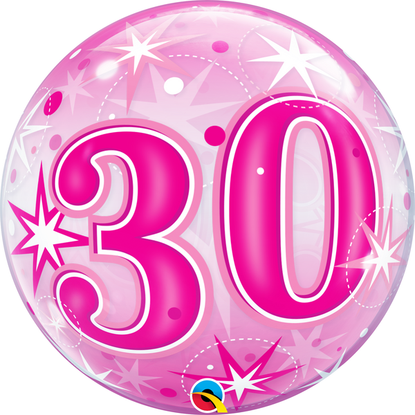 Pink Starburst Sparkle Bubble Balloon 30
