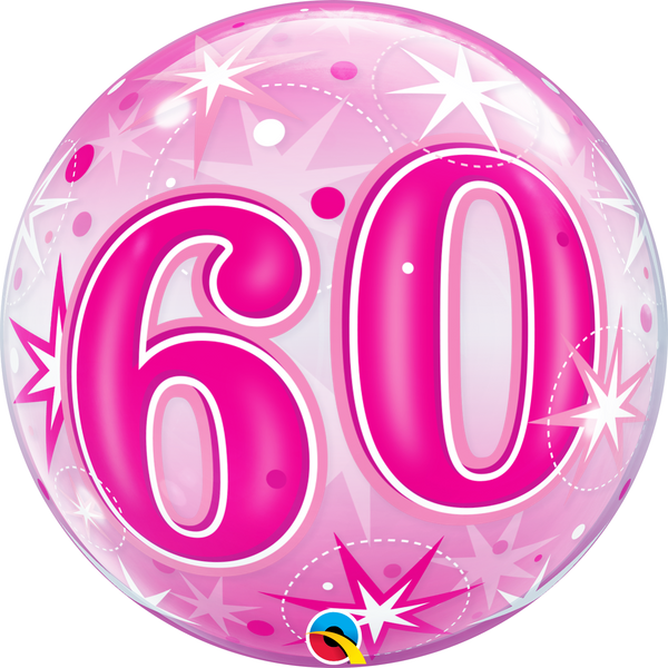Pink Starburst Sparkle Bubble Balloon 60
