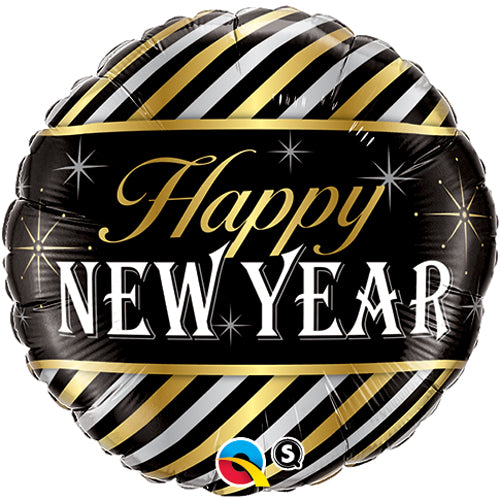 Happy New Year Stripe Balloon