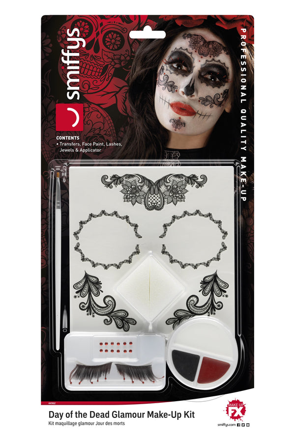 Day of the Dead Glamour Make-Up Kit,Aqua, with