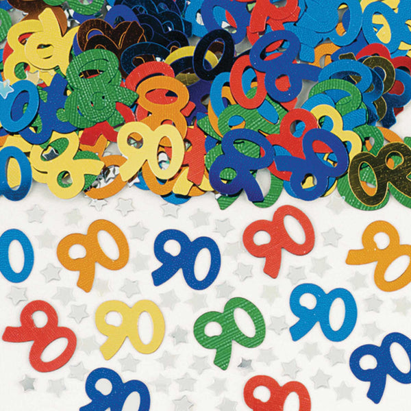 Age 90 Multi-Coloured Confetti