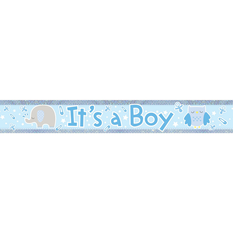 It's A Boy Large Foil Party Banner