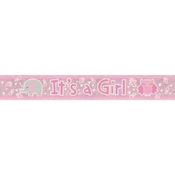 It's A Girl Large Foil Party Banner