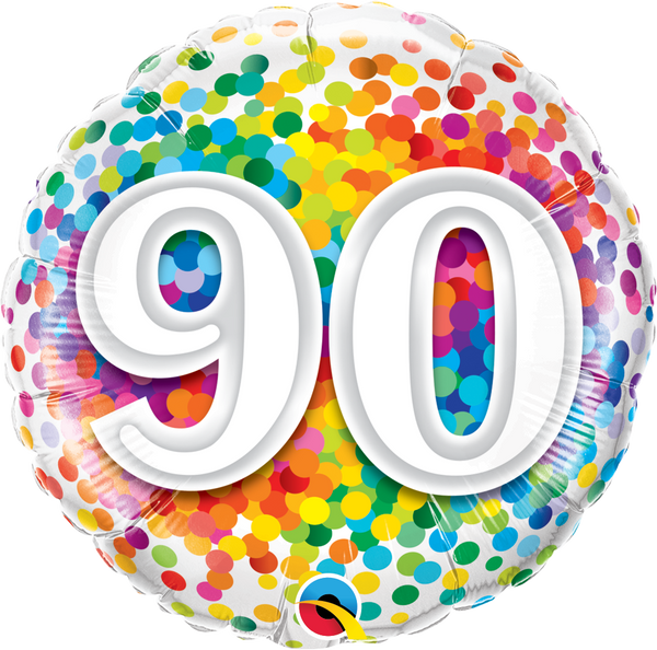 Rainbow Confetti 90 Foil Balloon