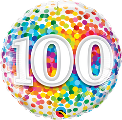 Rainbow Confetti 100 Foil Balloon