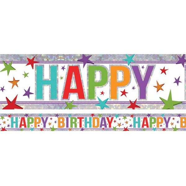 Holographic Foil Banner - Happy Birthday