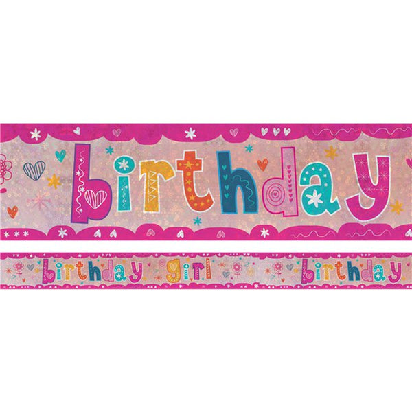 Holographic Foil Banner -  Birthday Girl