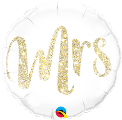 Mrs Glitter Gold Foil Balloon