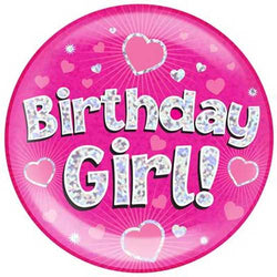 Pink Jumbo Birthday Girl Badge