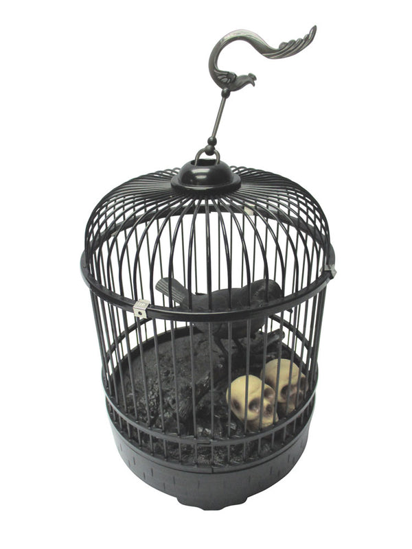 Animated Raven In Cage With Light & Sound