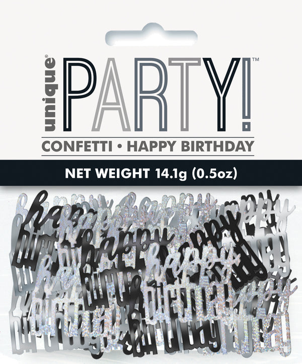 Black Glitz Happy Birthday Foil Confetti