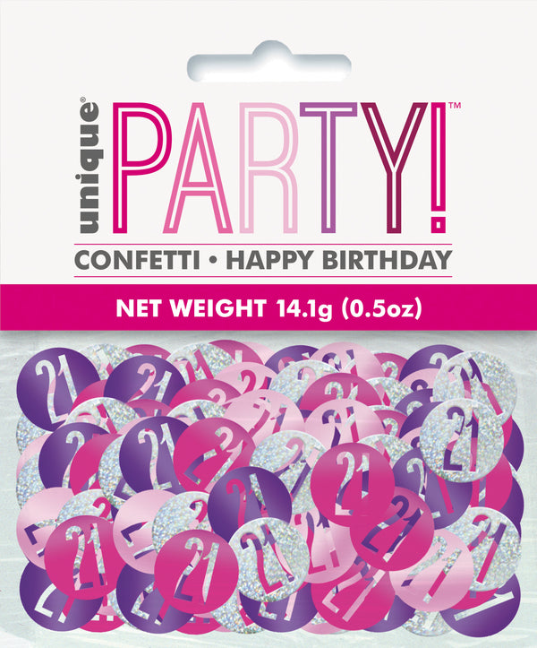 Pink Glitz 21st Birthday Foil Confetti