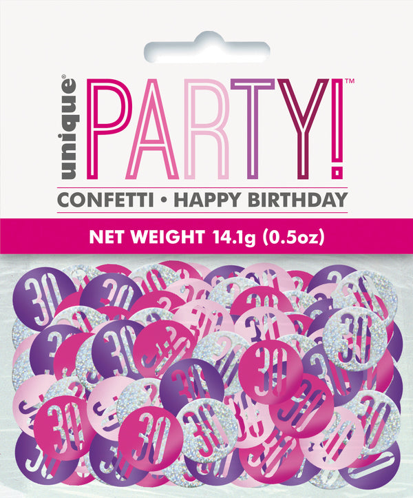 Pink Glitz 30th Birthday Foil Confetti