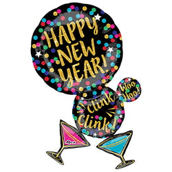 Happy New Year Martini Bubble Super Shape Balloon