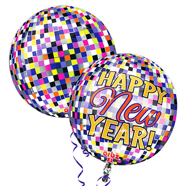 Happy New Year Disco Ball Orbz Balloon