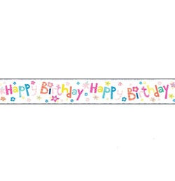 Holographic Foil Banner- Happy Birthday Girl