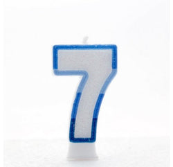 7 Number Shape Candle - Blue