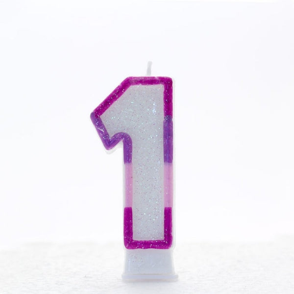 1 Number Shape Candle - Pink