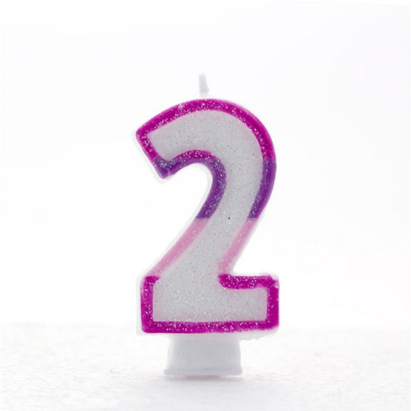 2 Number Shape Candle - Pink