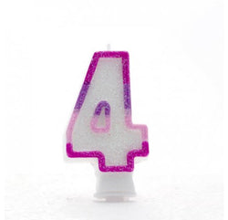 4 Number Shape Candle - Pink