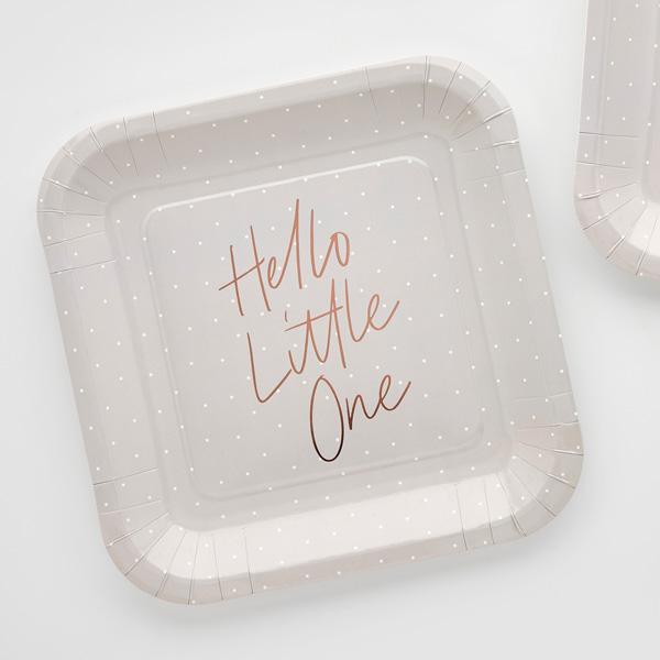 Hello Little One Rose Gold Plates