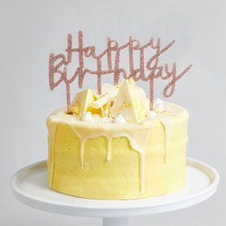 Rose Gold Glitter Acyrlic Happy Birthday Cake Topper