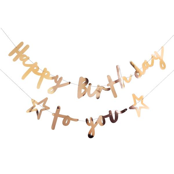 Gold Happy Birthday To You Banner