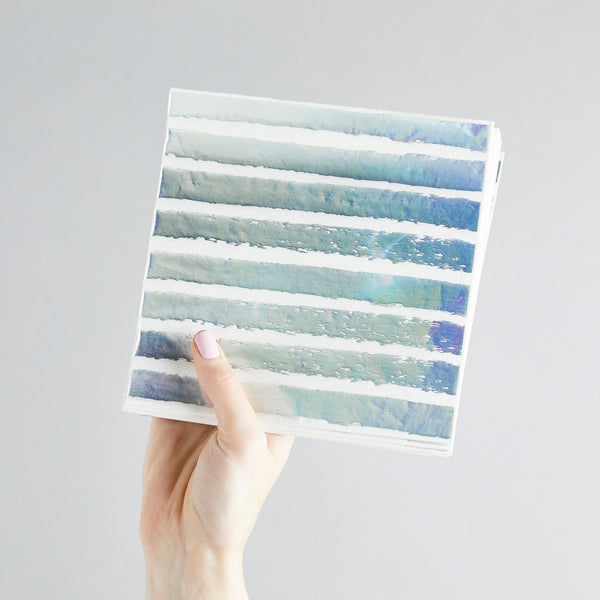 20 Iridescent Striped Paper Napkins