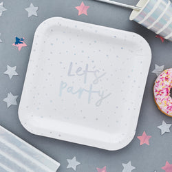 10 Iridescent  Gold Let's Party Paper Plates