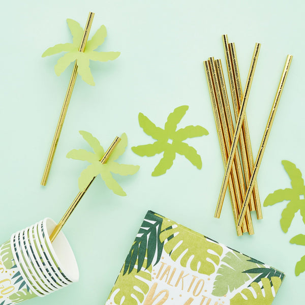 24 Palm Leaf Paper Straws